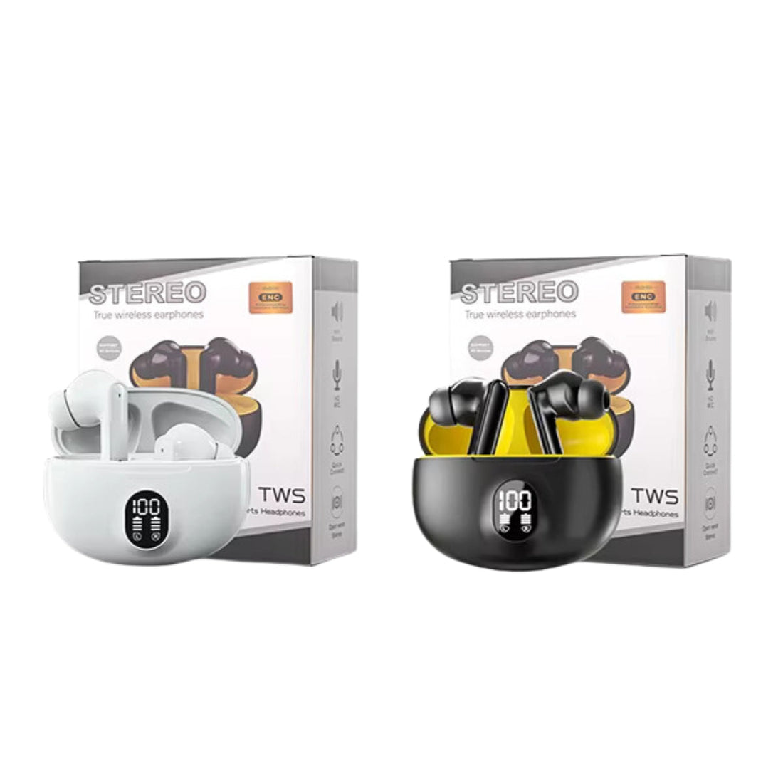 Stereo Wireless Earbuds – Hi-Fi Sound, Bluetooth 5.0, Noise Isolation, Long Battery Life